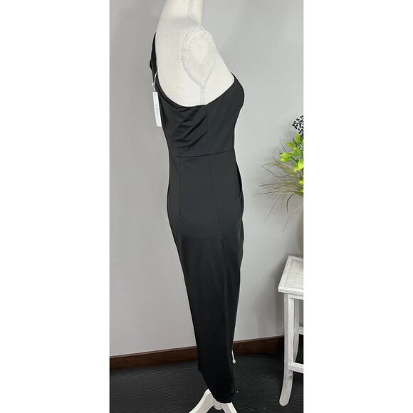 Zalalus Women's Sexy One Shoulder Cutout Ruched Bodycon Sleeveless Slit Size M - Picture 7 of 16